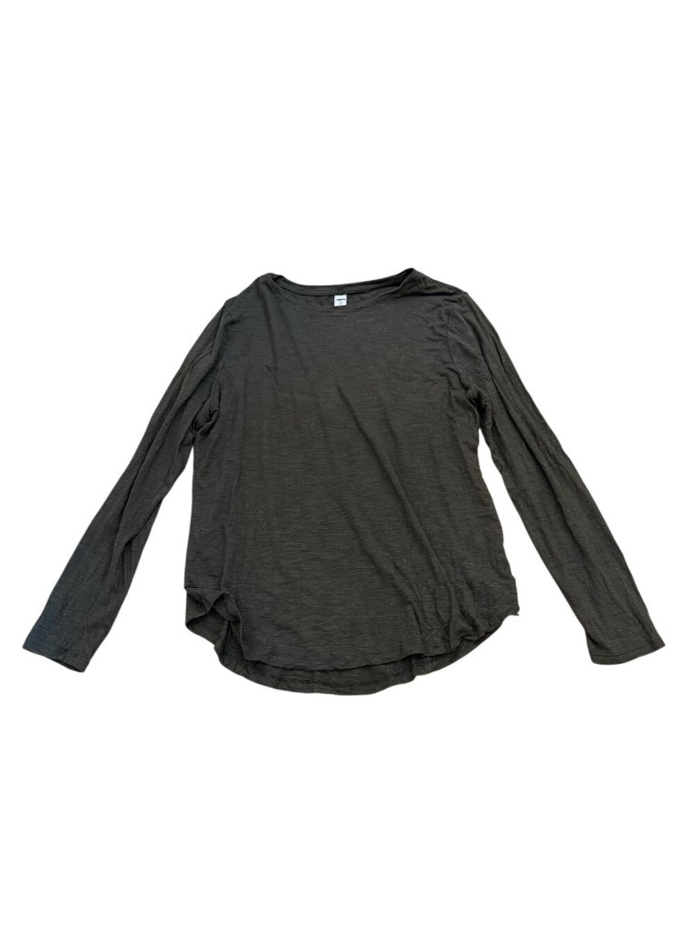 Old Navy Luxe T-Shirt Top L Long-Sleeve Olive Green Soft Lightweight Earth Tone